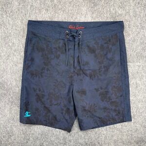 Robert Graham Shorts Mens Size 42 Navy Blue Floral Board Swim Trunks